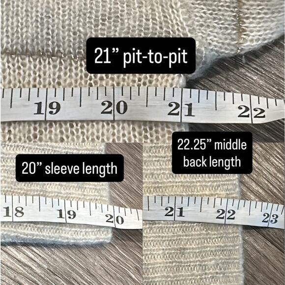 Rails Mist Ivory Glitter Stripe Ellise Sweater Cashmere Silk‎ Blend XS Luxe Cozy - Picture 9 of 9